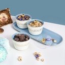 Sweet Bowls Set With Porcelain Tray 7 Pcs From Joud - Blue