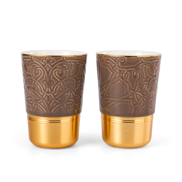Cappuccino Set Of Two Cups From Majlis - Brown