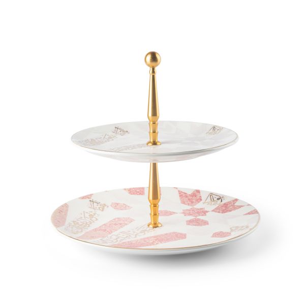 2 Tier  Serving Set  From Amal - Pink