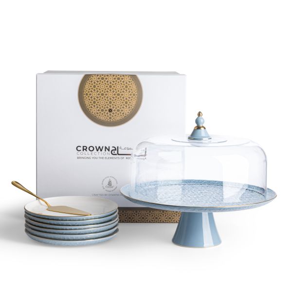 Cake  Serving Set 9Pcs From Crown - Blue