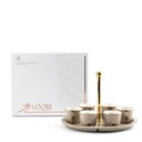 Arabic Coffee Set With cup Holder From Nour - Beige