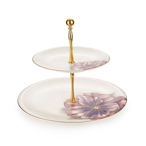 2 Tier Plate From Blooms - Purple
