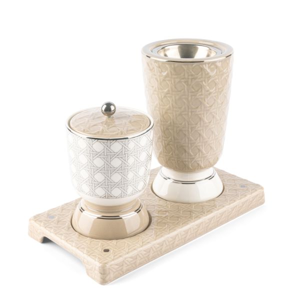 Incense Burners From Rattan - Beige