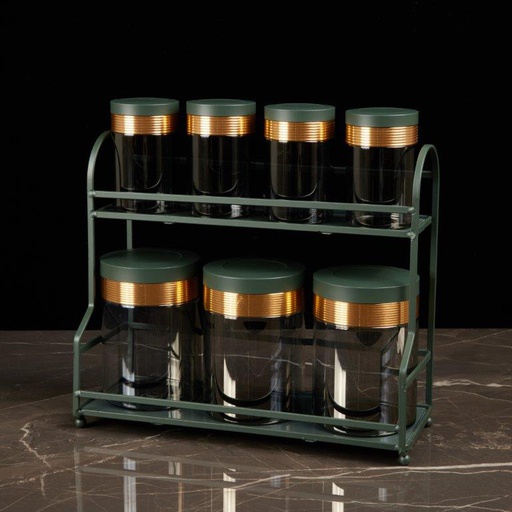 [AM1127] Luxury Canister Set 8Pcs From Majlis - Green