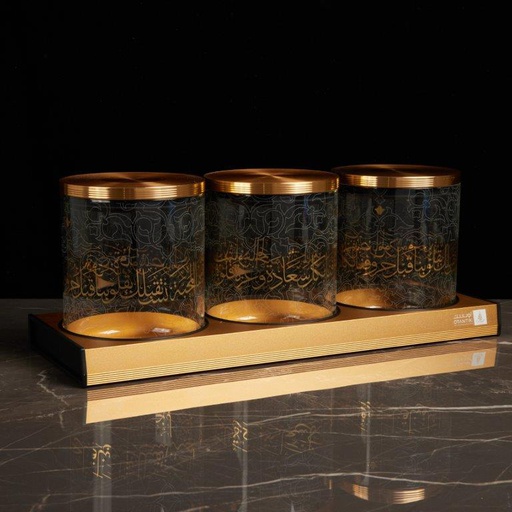 [AM1133] Luxury Canister Set 4Pcs From Joud - Gold