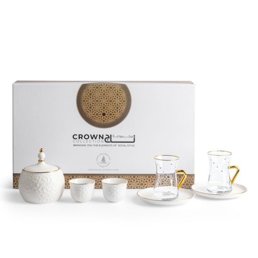 [ET2072] Tea And Arabic Coffee Set 19Pcs From Crown - Gold