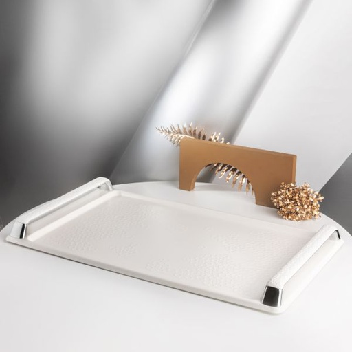[TH0040] Serving Tray From Crown - White