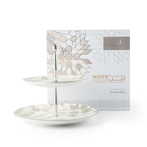 [GY1494] 2 Tier  Serving Set  From Amal - Grey