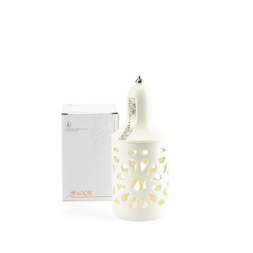 [ET2241] Medium Electronic Candle From Nour - Pearl