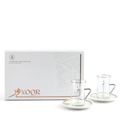 [ET2271] Tea Glass Set 12 pcs From Nour - Pearl