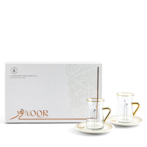 [ET2272] Tea Glass Set 12 pcs From Nour - White