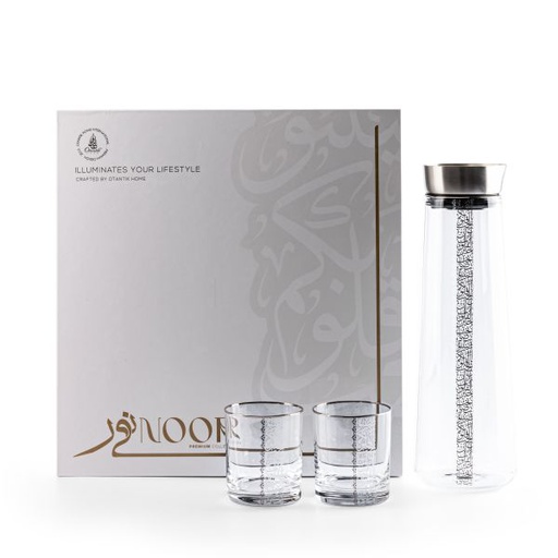 [GC1038] Glass Juice Set From Nour - Silver