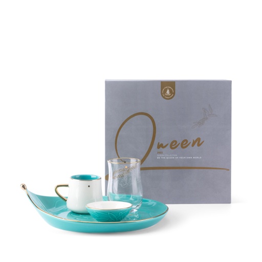 [ET1833] Turkish Coffee Set For One Person From Queen - Blue