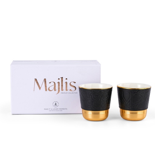 [AM1026] Espresso Set Of Two Cups From Majlis - Black